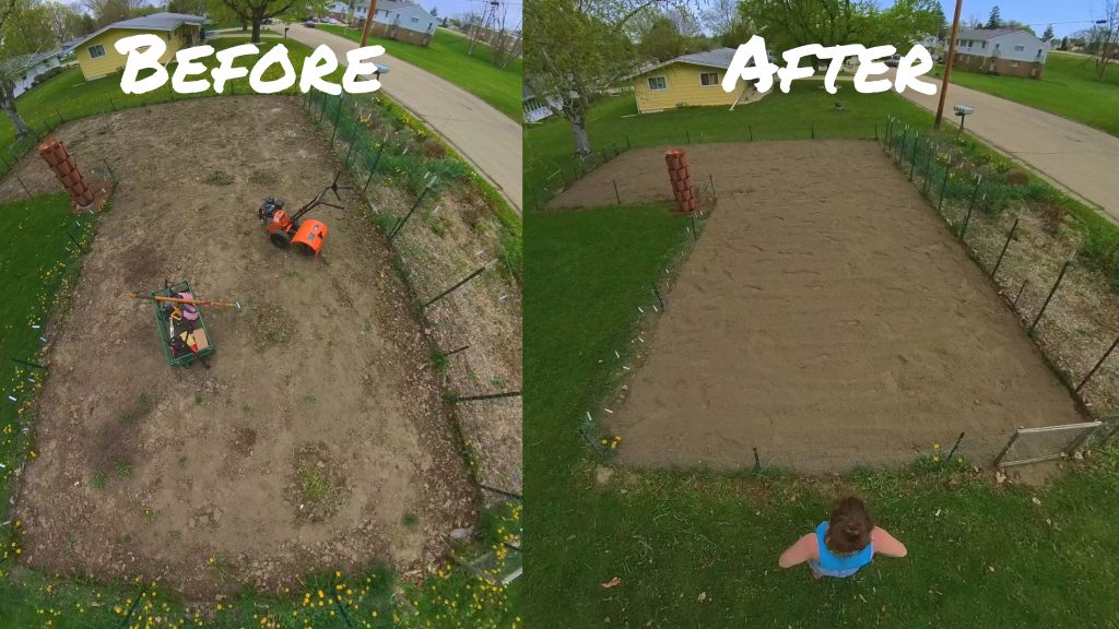 before and after of the garden